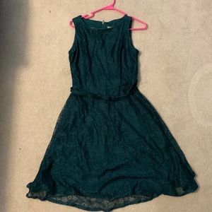 Emerald green lace dress